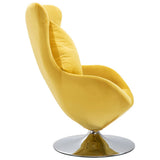 Swivel Egg Chair with Cushion Yellow Velvet - Side View
