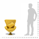 Swivel Egg Chair with Cushion Yellow Velvet
