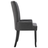 Dining Chair with Armrests Dark Grey Fabric - Top-Down View