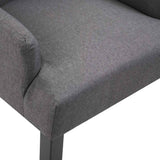 Dining Chair with Armrests Dark Grey Fabric - Rear View