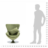 Swivel Egg Chair with Cushion Light Green Velvet
