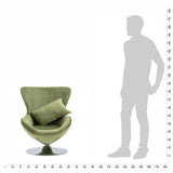 Swivel Egg Chair with Cushion Light Green Velvet - Rear View