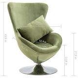 Swivel Egg Chair with Cushion Light Green Velvet - Close-Up Angle