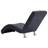 Chaise Longue with Pillow Grey Faux Suede Leather