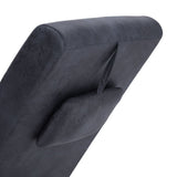 Chaise Longue with Pillow Grey Faux Suede Leather