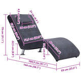 Chaise Longue with Pillow Grey Faux Suede Leather - Extra Image