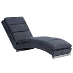 Chaise Longue Grey Faux Suede Leather