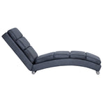 Chaise Longue Grey Faux Suede Leather