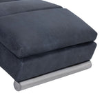 Chaise Longue Grey Faux Suede Leather