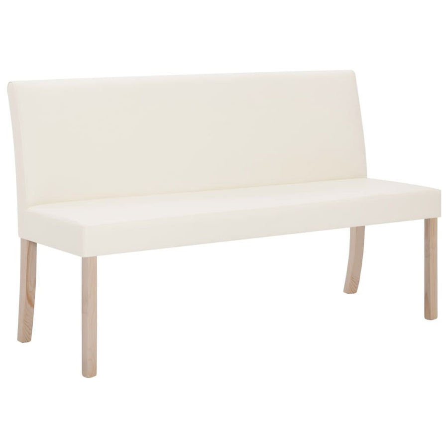 Bench 139.5 cm Cream Faux Leather