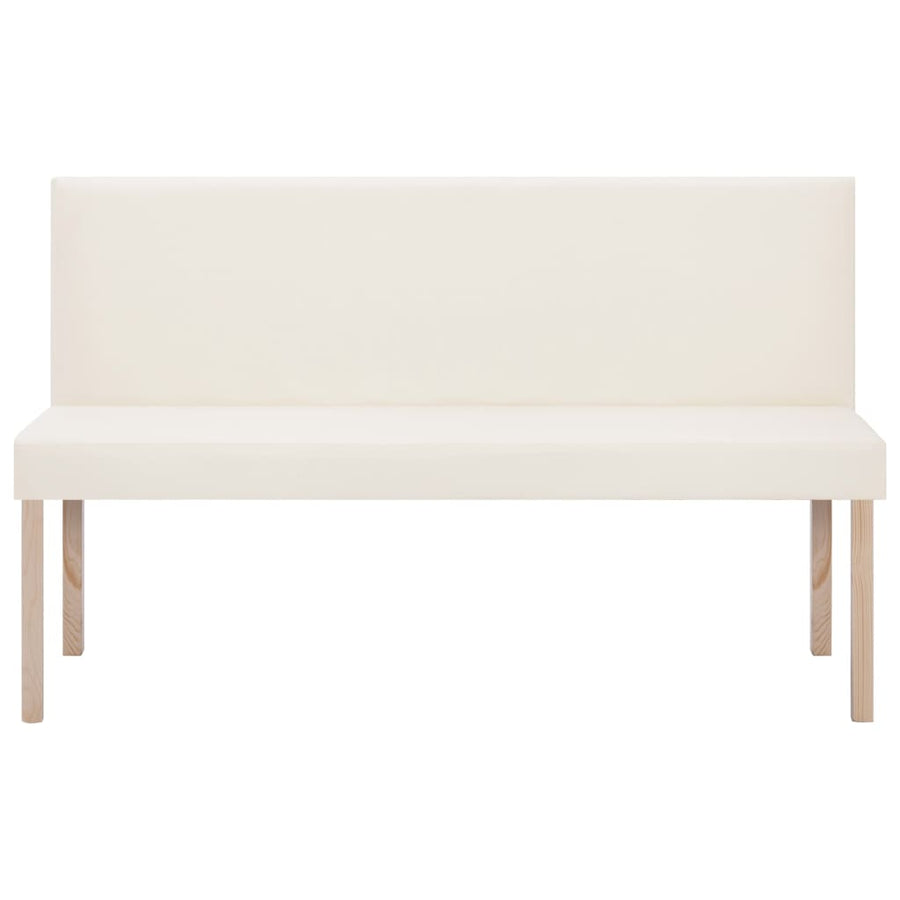 Bench 139.5 cm Cream Faux Leather