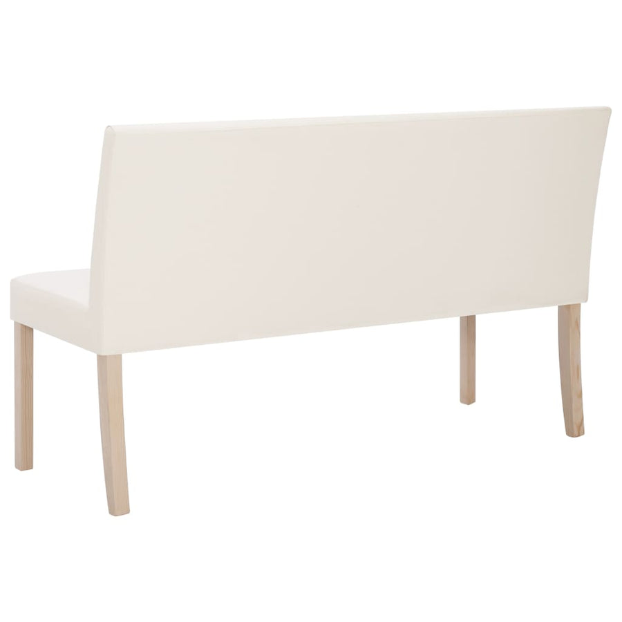 Bench 139.5 cm Cream Faux Leather