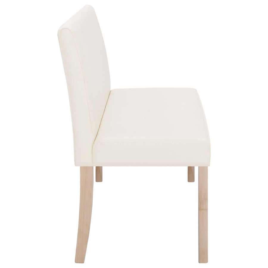Bench 139.5 cm Cream Faux Leather