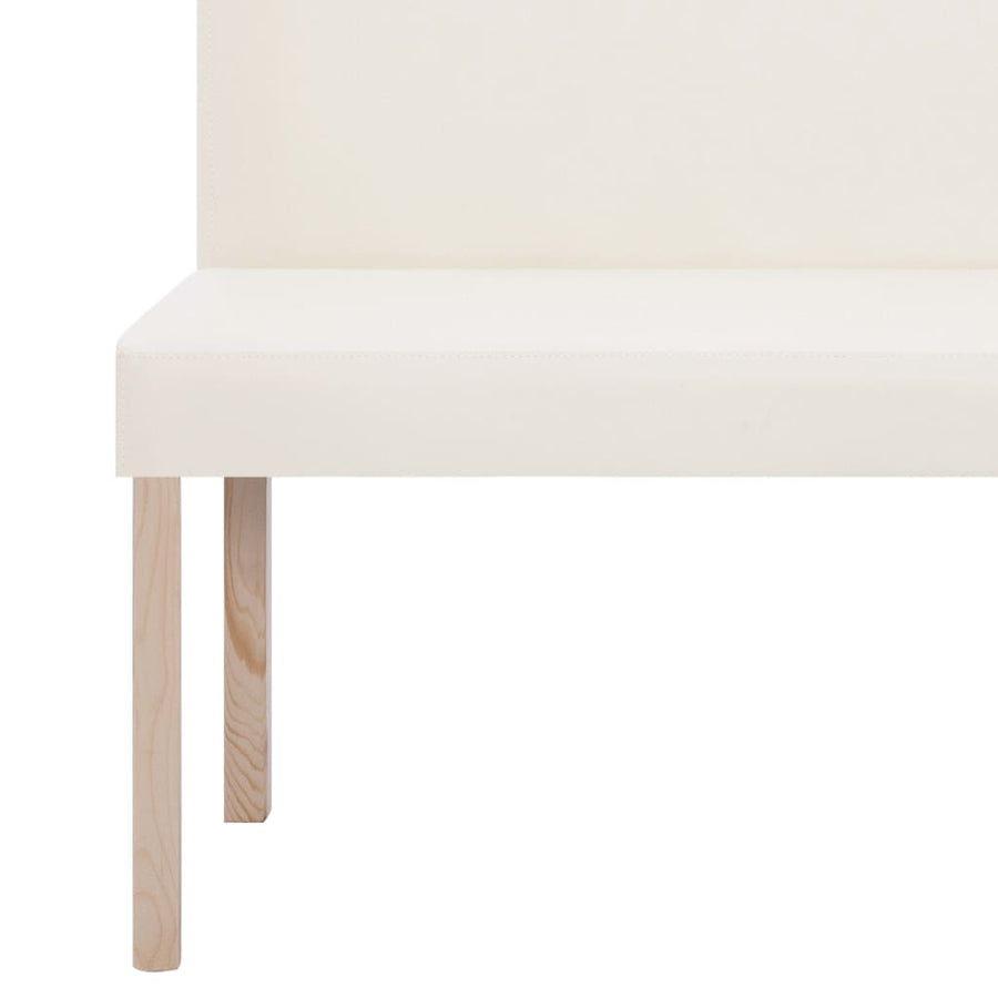 Bench 139.5 cm Cream Faux Leather