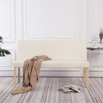 Bench 139.5 cm Cream Faux Leather