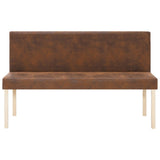 Bench 139.5 cm Brown Faux Suede Leather