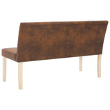 Bench 139.5 cm Brown Faux Suede Leather