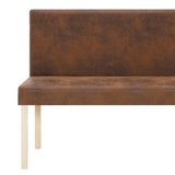 Bench 139.5 cm Brown Faux Suede Leather