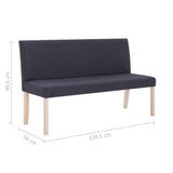 Bench 139.5 cm Dark Grey Polyester - Low Angle