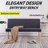 Bench 139.5 cm Dark Grey Polyester - Extra Image