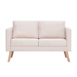 2-Seater Sofa Fabric Cream - Side View