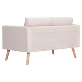 2-Seater Sofa Fabric Cream - Top-Down View
