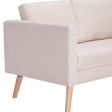 2-Seater Sofa Fabric Cream - Rear View