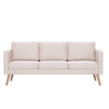 3-Seater Sofa Fabric Cream - Side View