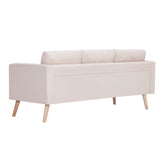 3-Seater Sofa Fabric Cream - Top-Down View