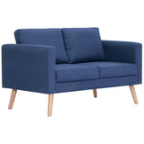 2-Seater Sofa Fabric Blue - Front View