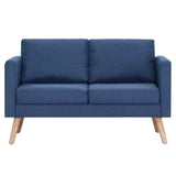 2-Seater Sofa Fabric Blue - Side View