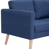2-Seater Sofa Fabric Blue - Rear View