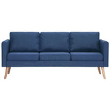 3-Seater Sofa Fabric Blue