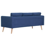 3-Seater Sofa Fabric Blue - Top-Down View
