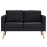 2-Seater Sofa Fabric Black - Side View