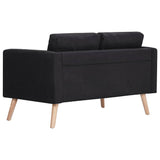 2-Seater Sofa Fabric Black - Top-Down View
