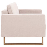 2-Seater Sofa Fabric Cream - 45-Degree Angle