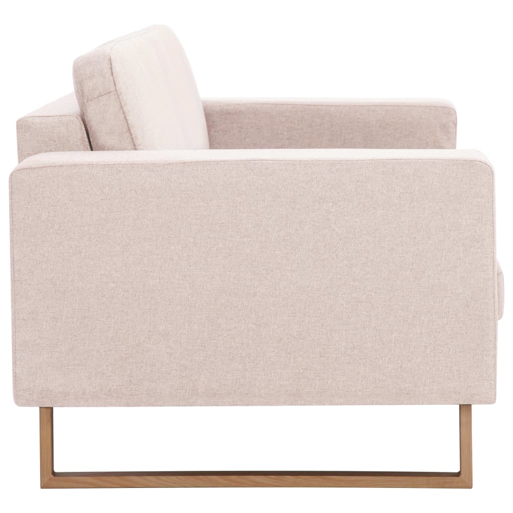 3-Seater Sofa Fabric Cream