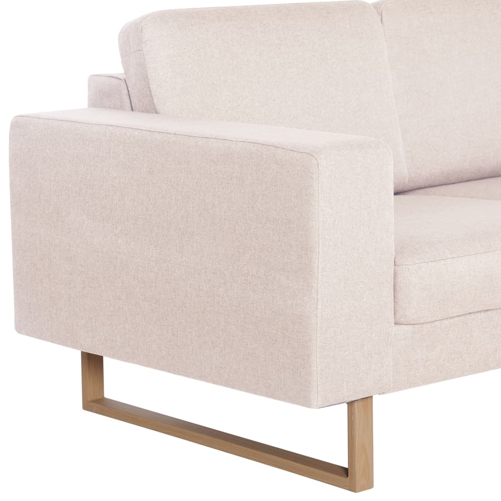 3-Seater Sofa Fabric Cream