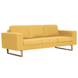 3-Seater Sofa Fabric Yellow