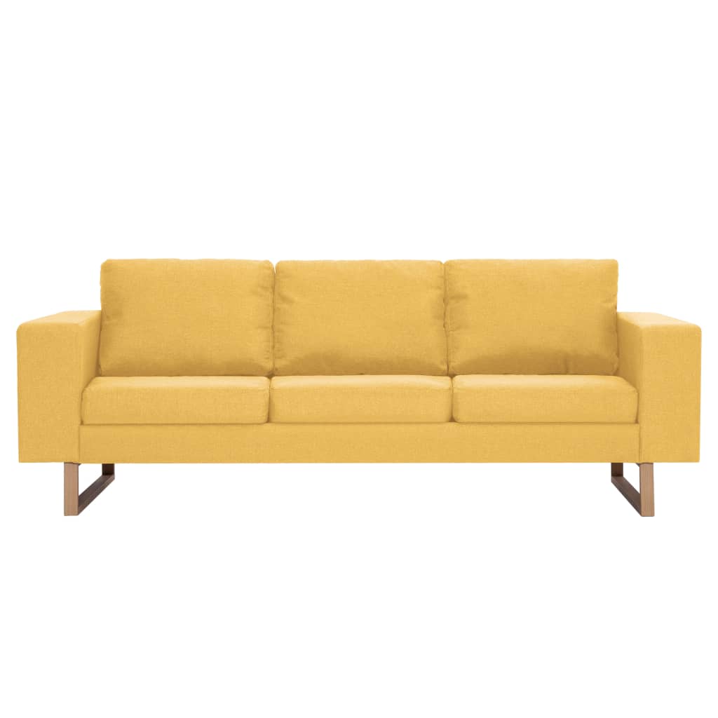 3-Seater Sofa Fabric Yellow