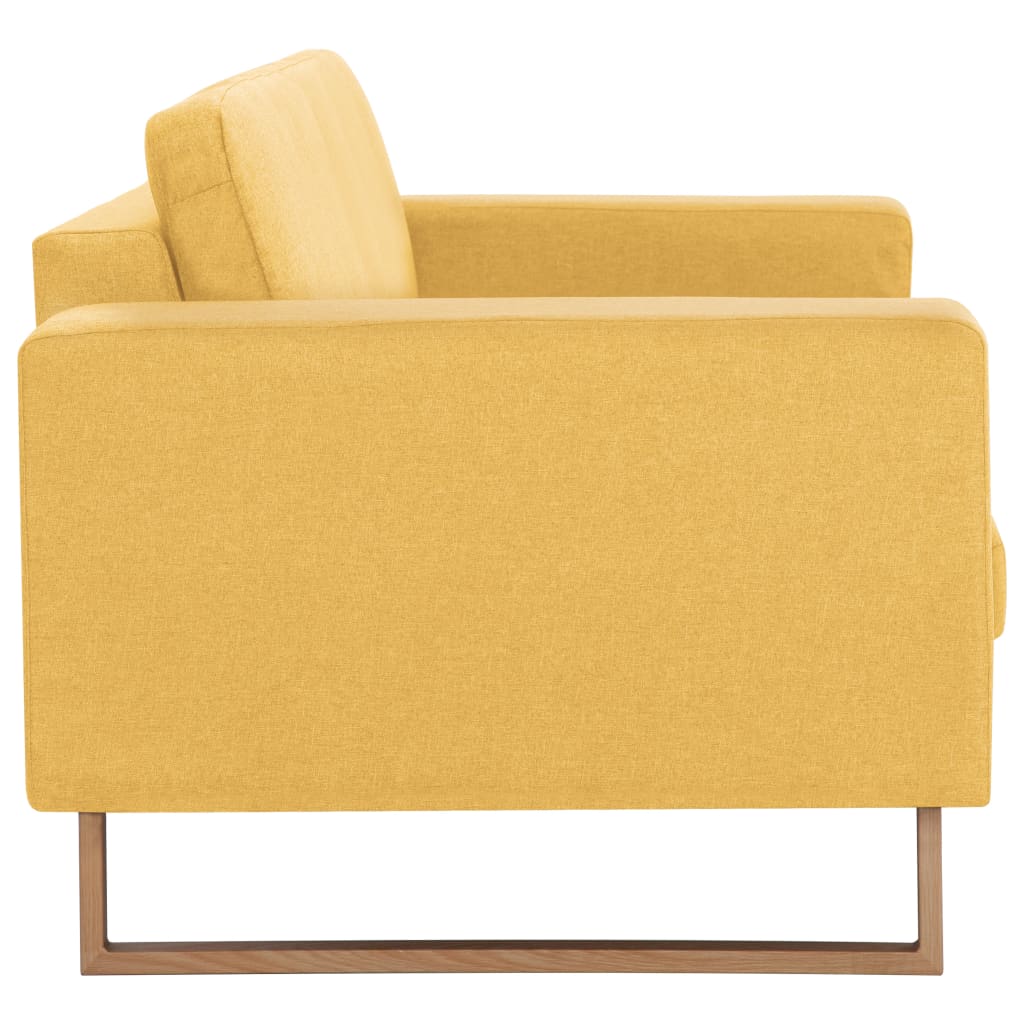 3-Seater Sofa Fabric Yellow
