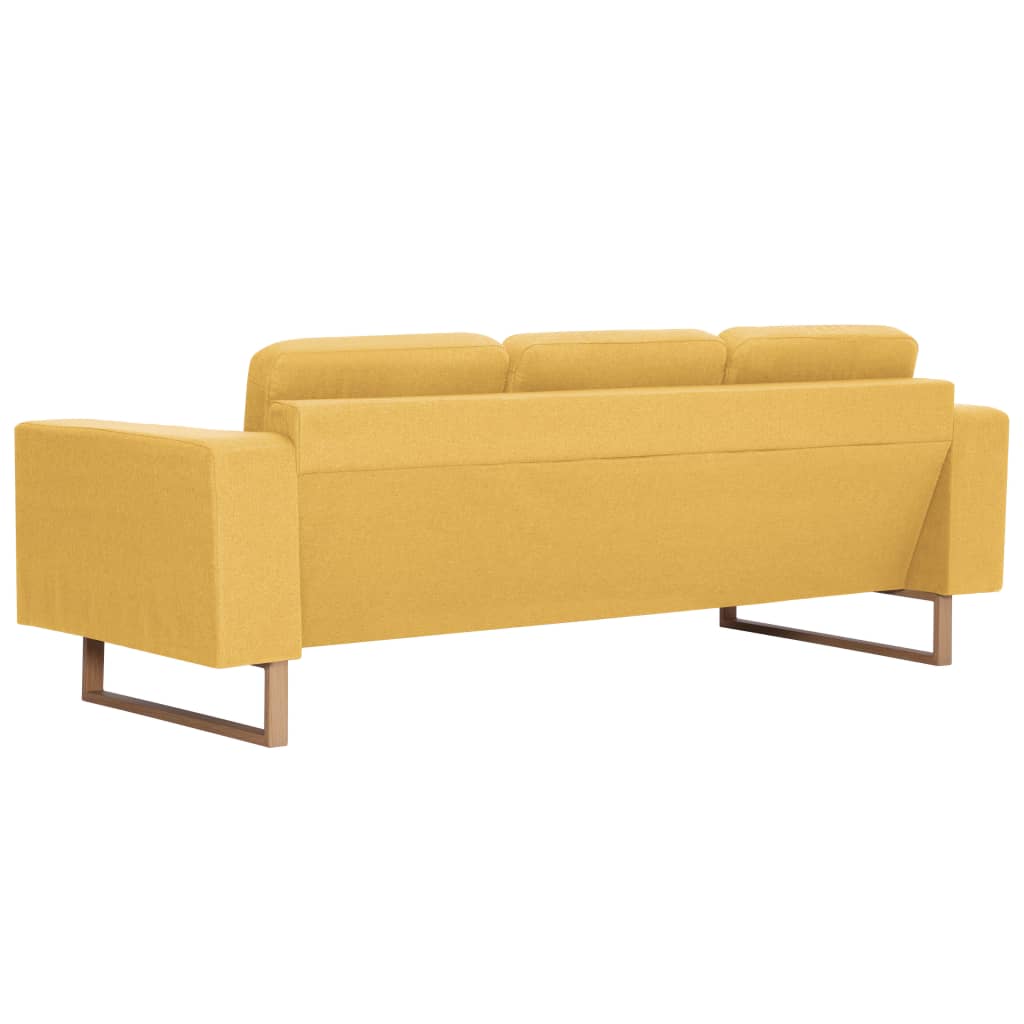 3-Seater Sofa Fabric Yellow