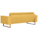 3-Seater Sofa Fabric Yellow