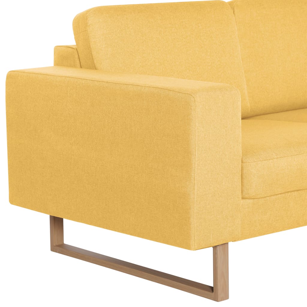 3-Seater Sofa Fabric Yellow