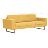 3-Seater Sofa Fabric Yellow
