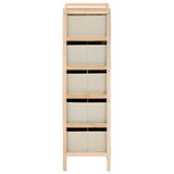 Storage Racks with 5 Fabric Baskets 2 pcs Beige Cedar Wood - 45-Degree Angle