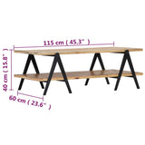 Coffee Table 115x60x40 cm Solid Mango Wood - Close-Up Angle