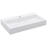 Wash Basin 80x46x11 cm Mineral Cast/Marble Cast White - Front View