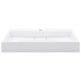 Wash Basin 80x46x11 cm Mineral Cast/Marble Cast White - Side View